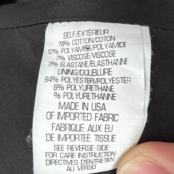 THEORY Kinde Purposeful Twill Moto Asymmetrical Zip Black Gray Jacket Size 4 - Picture 9 of 10